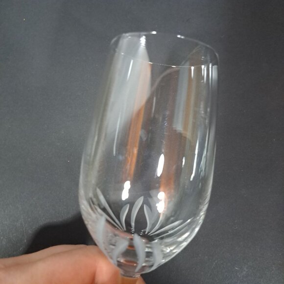 Princess House Crystal Wine Glass With Etched Floral Design Lead Crystal Germany - Picture 12 of 15